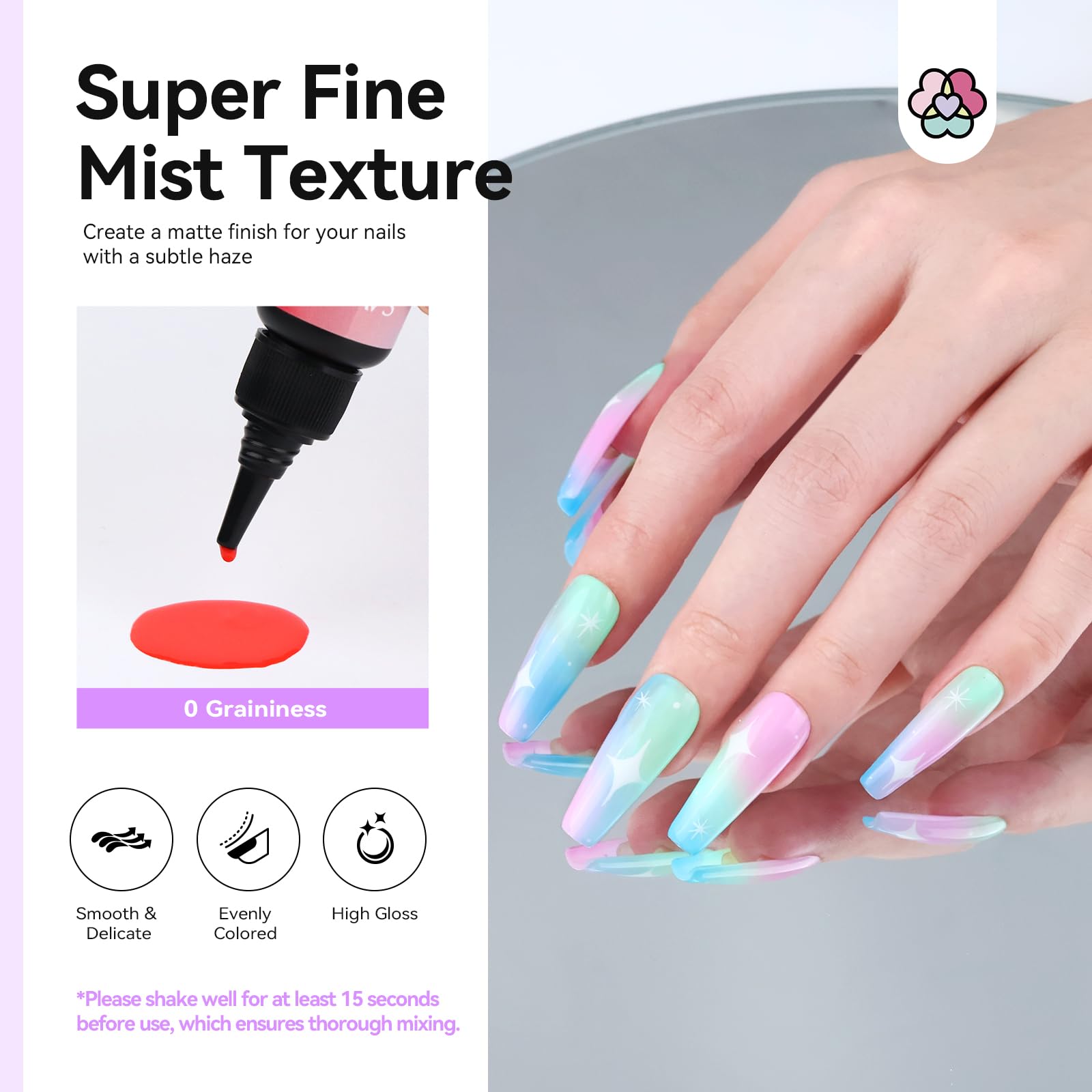 SAVILAND fine mist texture delivers even coverage on natural nails