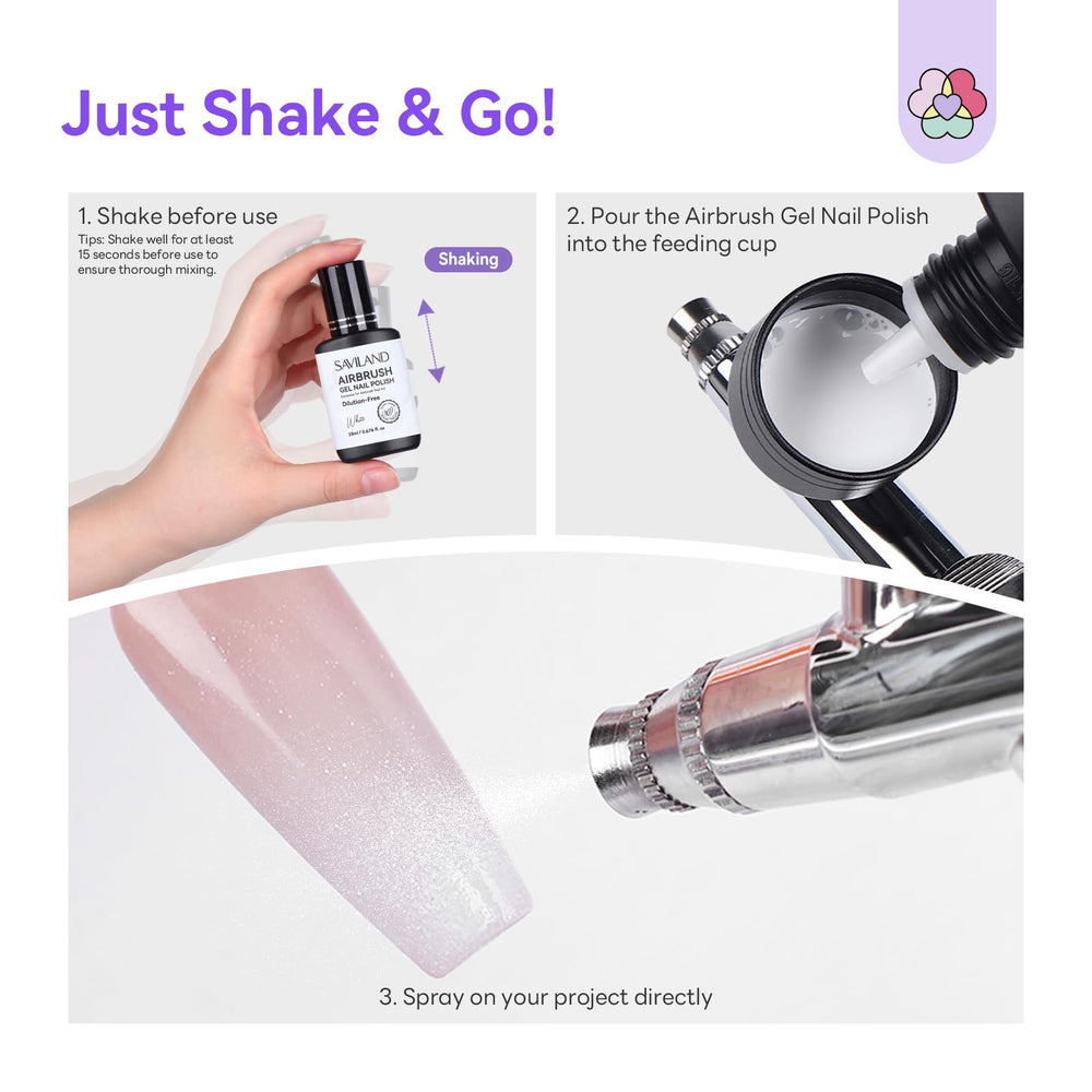 SAVILAND 6-color airbrush set displayed for inspiration and easy selection
