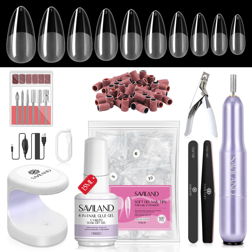 SAVILAND almond nail tips for quick length extension