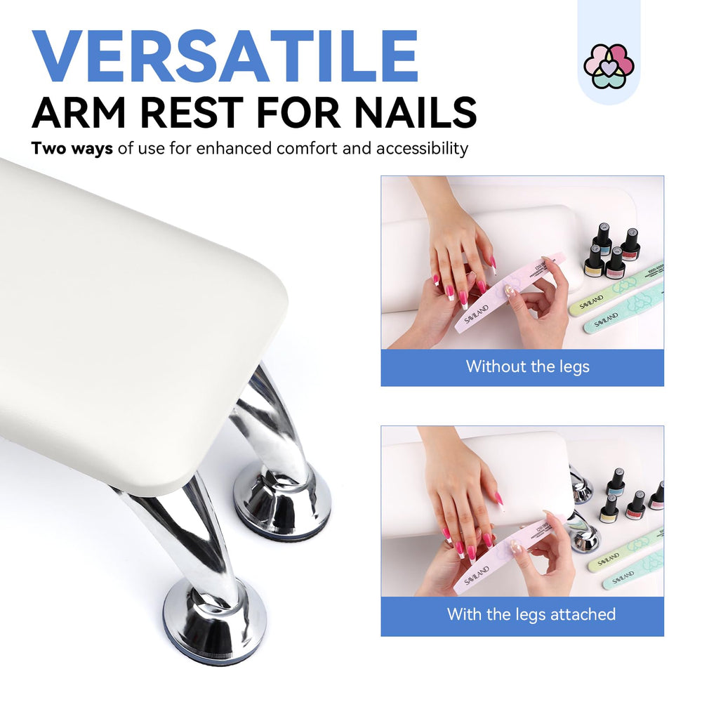 SAVILAND arm rest accommodates larger nail lamps underneath for convenient access.