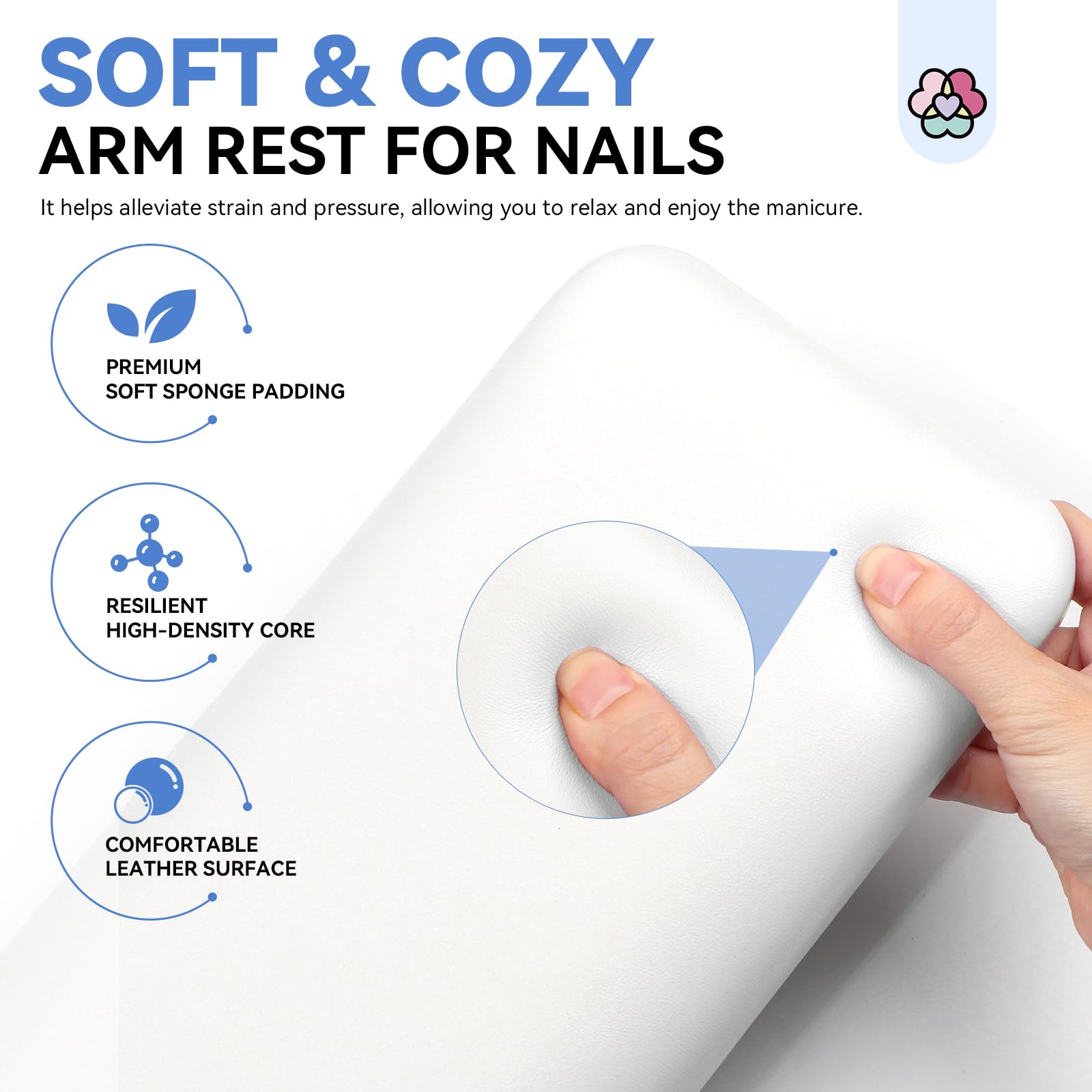 SAVILAND arm rest premium faux leather resists stains and wipes clean easily.