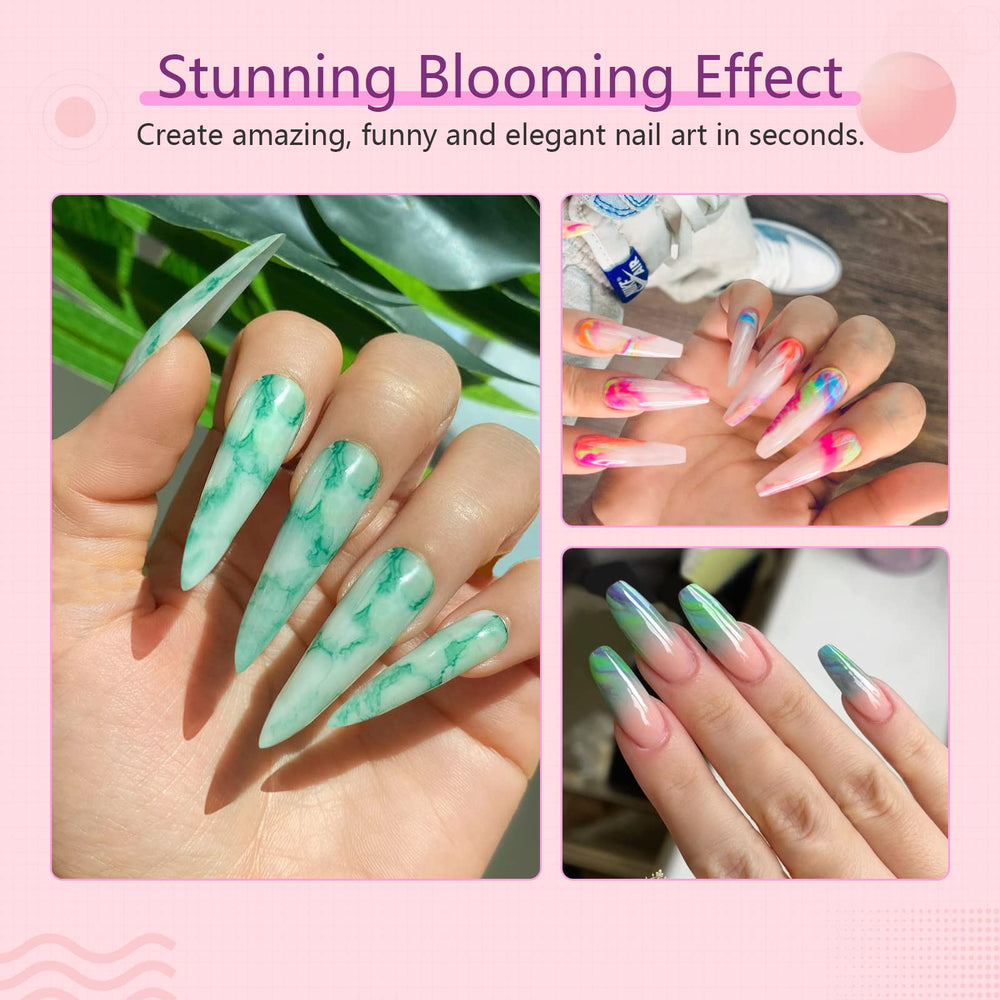 SAVILAND Blooming Gel bottle pour illustrating color interaction for creative nails