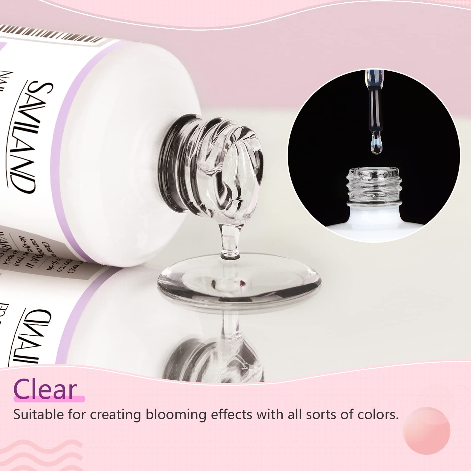 SAVILAND Blooming Gel watercolor nails with soft blended blooms