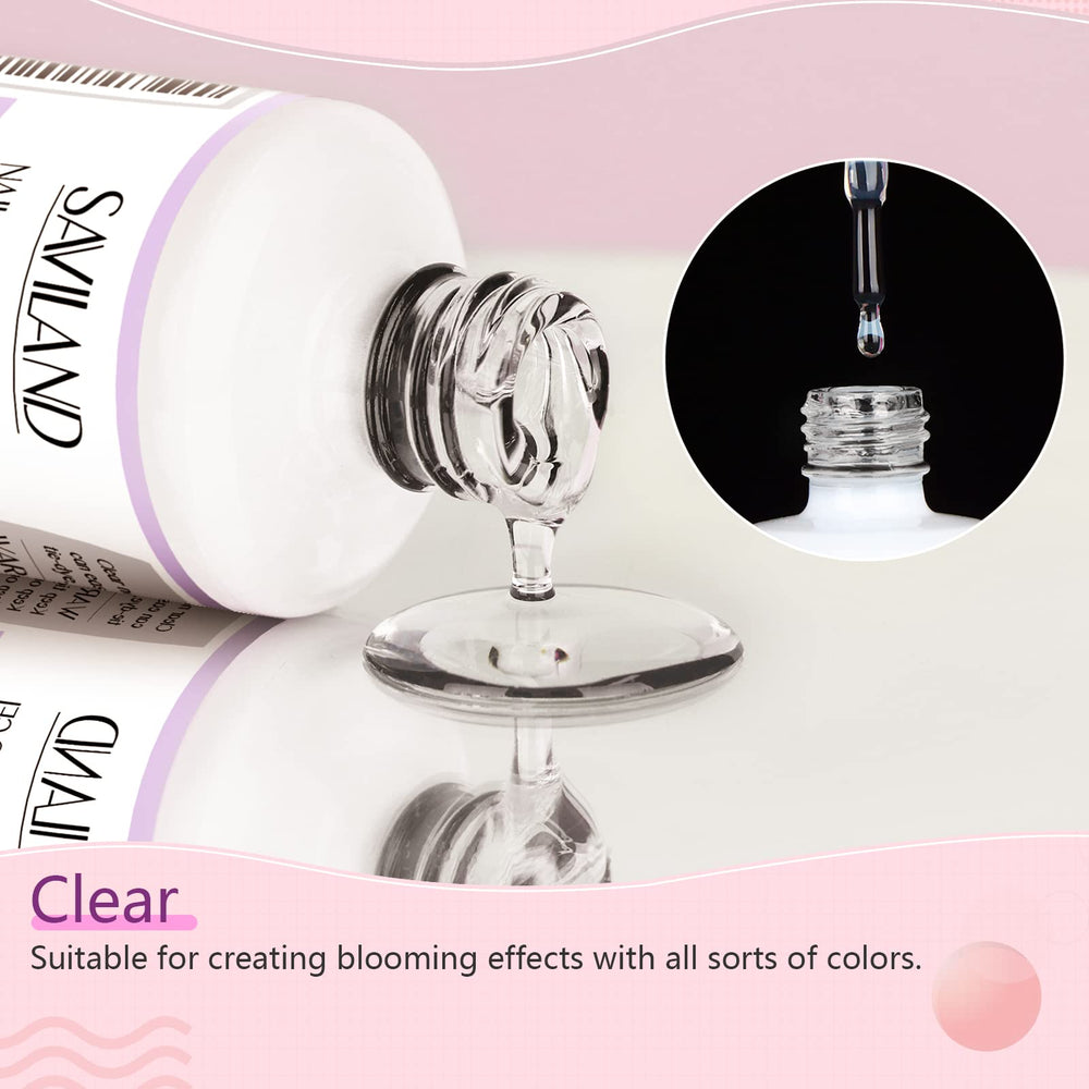 SAVILAND Blooming Gel watercolor nails with soft blended blooms