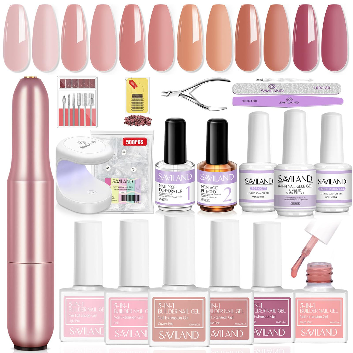 SAVILAND builder gel bottle collection for strong, long-lasting nails
