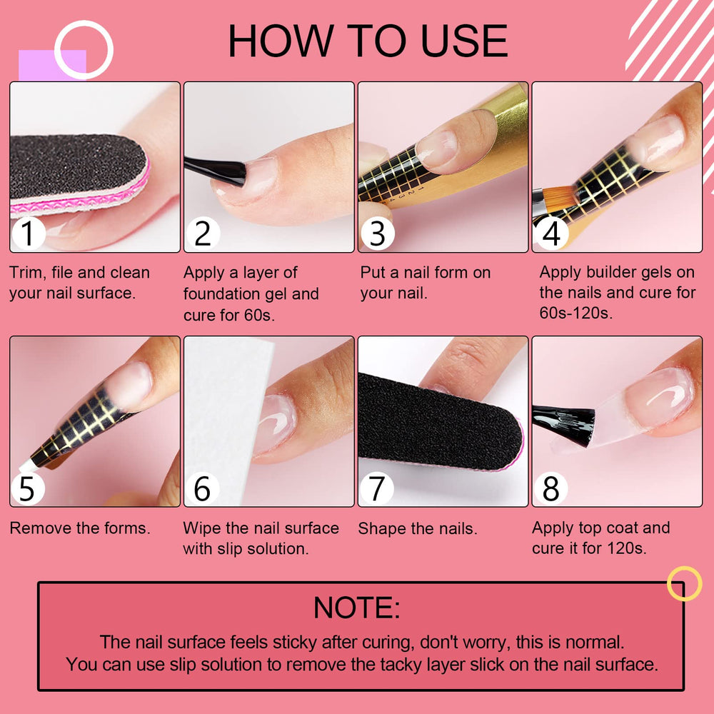 SAVILAND Builder Nail Gel Kit nail file for prep and refined edges.