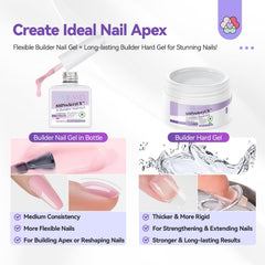 SAVILAND builder gel kit nude gel highlights effortless self-leveling for even application.