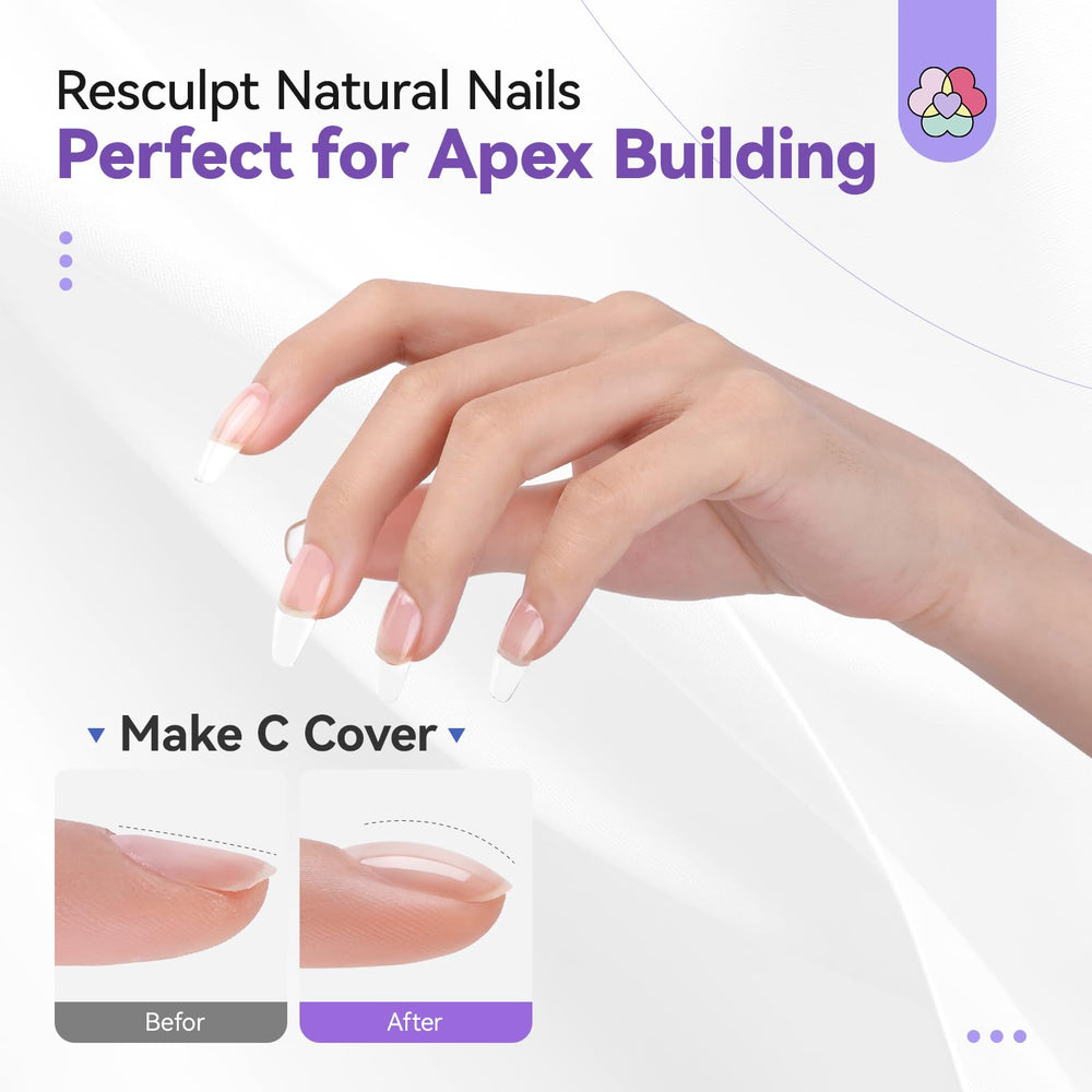SAVILAND builder gel kit pink gel shown for elegant length and flexible wear.