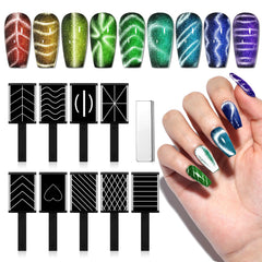 SAVILAND Cat Eye Magnet Set with 10 magnets for diverse nail patterns.