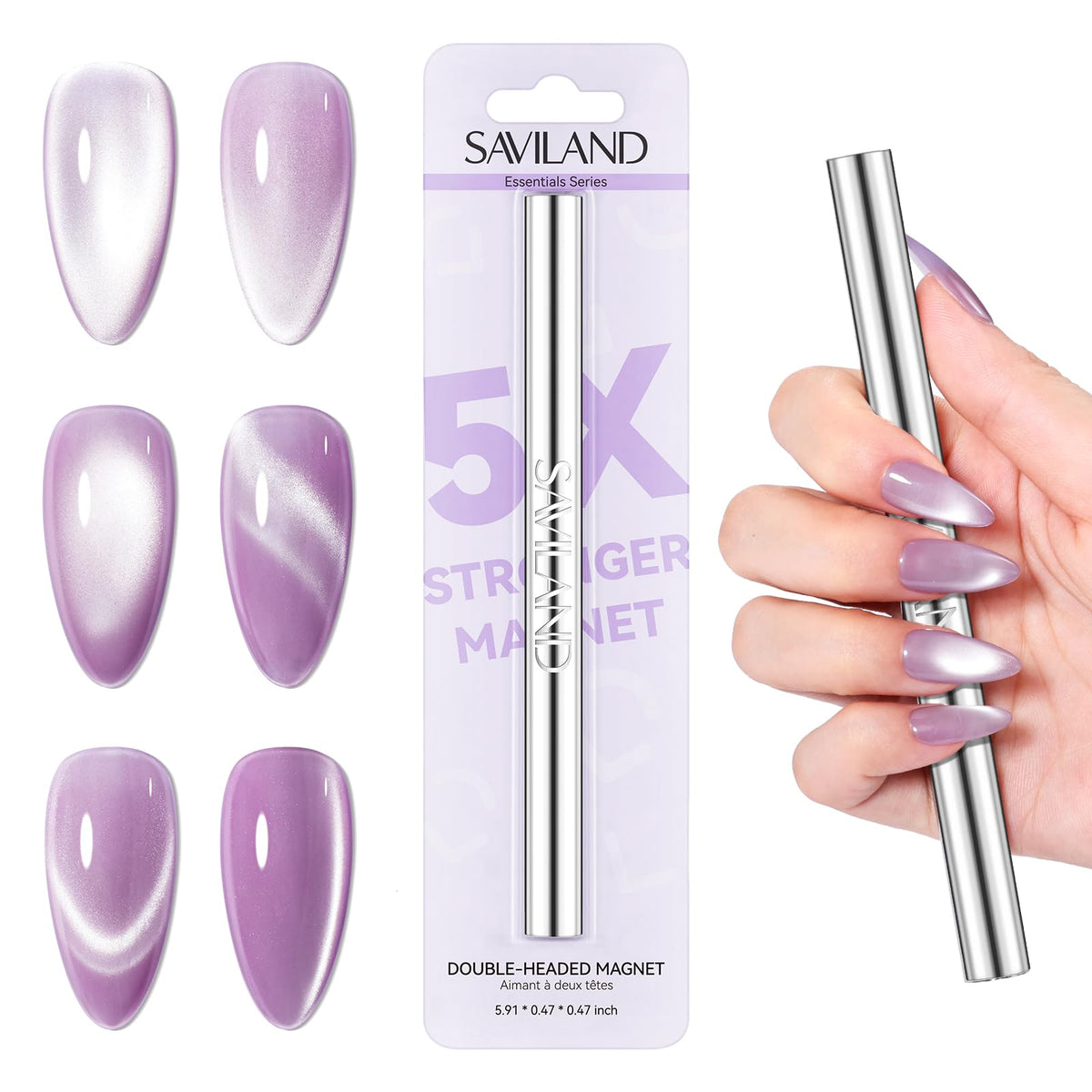 SAVILAND Cat Eye Magnet Wand front view shows strong magnetic power for quick cat-eye details.