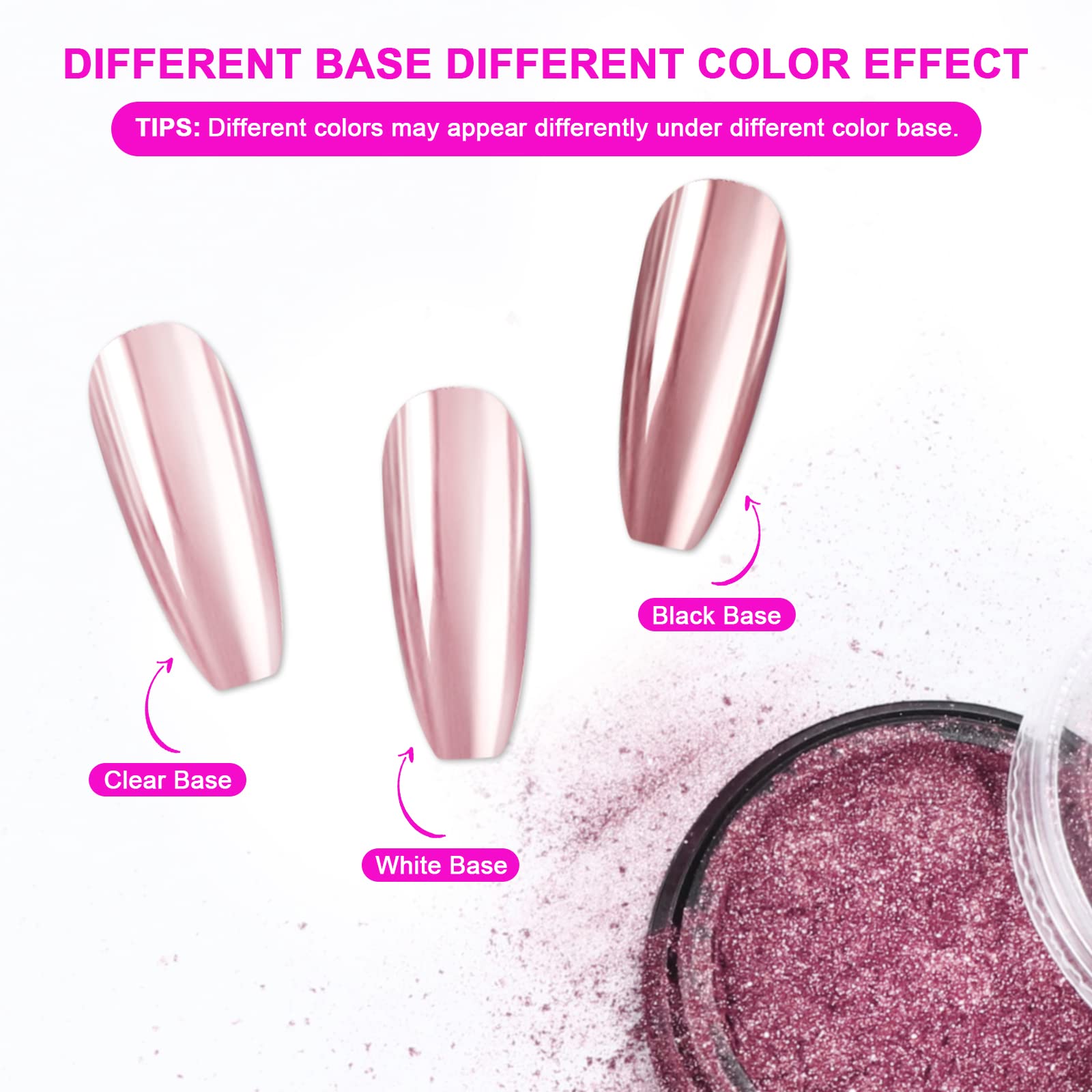 SAVILAND French-gradient chrome powder for seamless color blend.