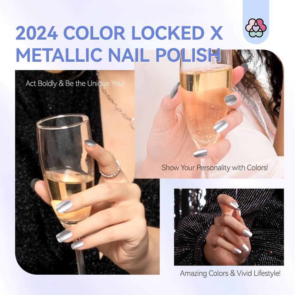 SAVILAND chrome-silver toenail polish for fast, stylish pedicure.