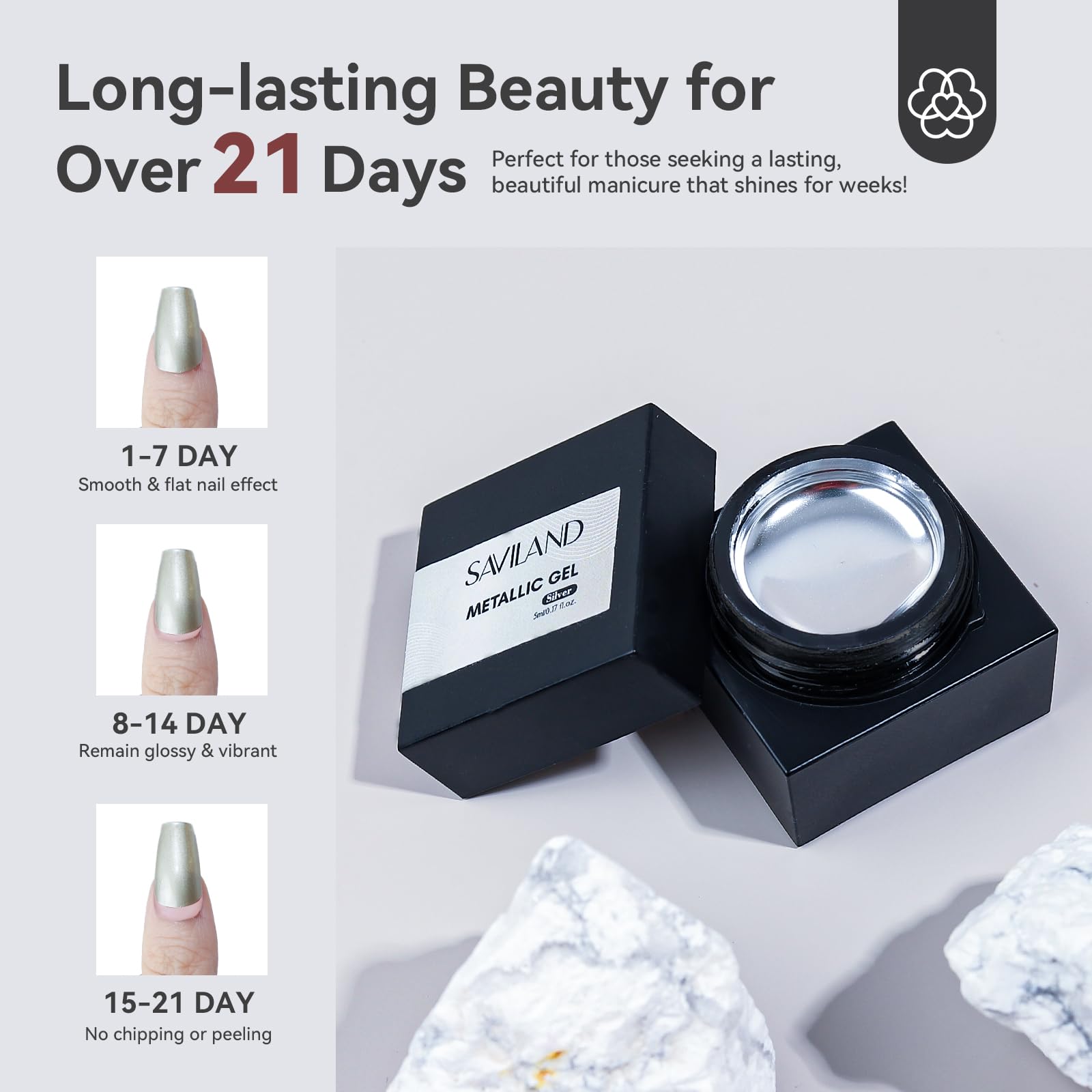 SAVILAND Chrome UV gel polish for smooth, even application