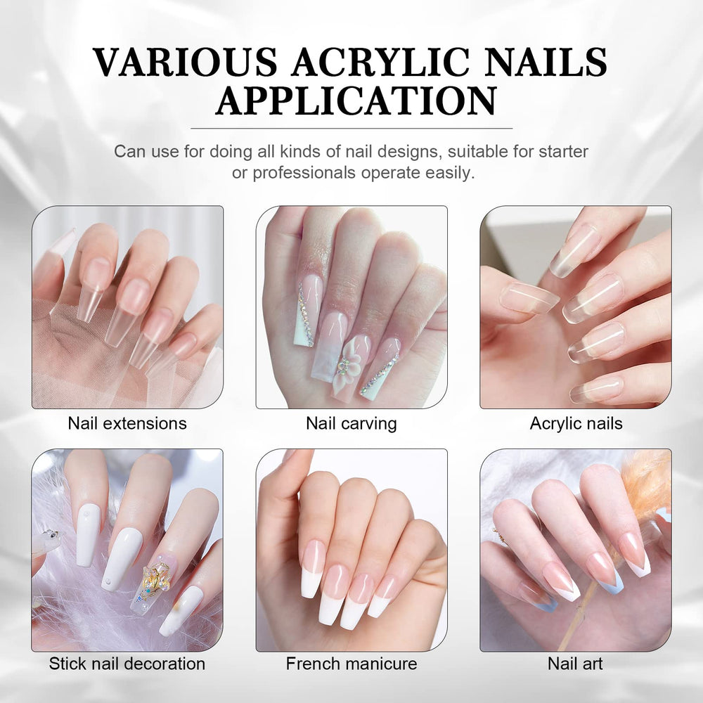 SAVILAND clear acrylic powder French manicure base with transparency.
