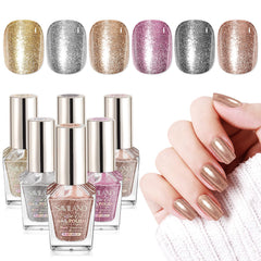 SAVILAND Color Artistry Glitter Nail Polish Set showing six shimmering bottles for bold manicures
