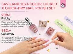 SAVILAND color swatches showing versatile sheer pink nude range