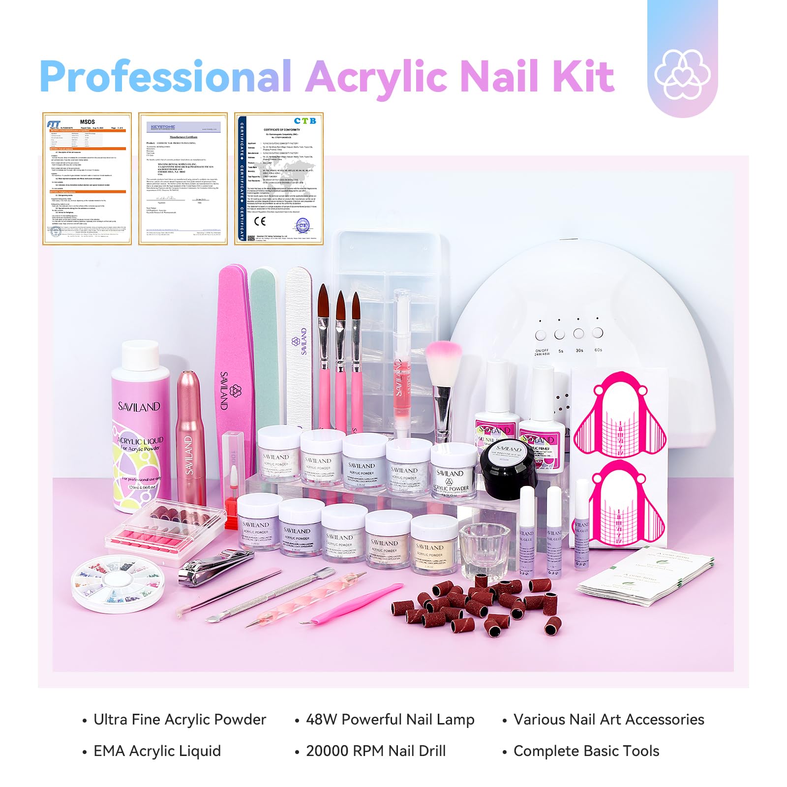 SAVILAND complete home nail kit for salon-quality results at home