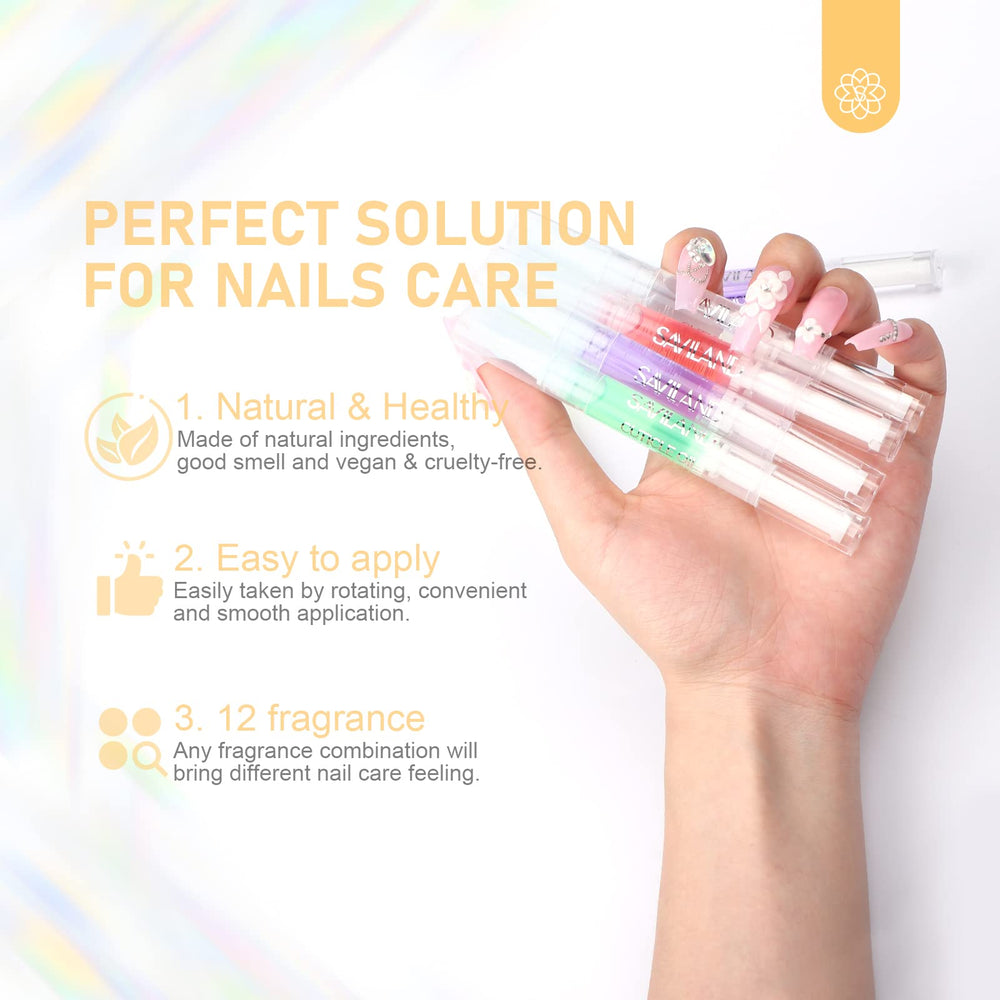 SAVILAND cuticle oil pen 12 flavors display for choice.