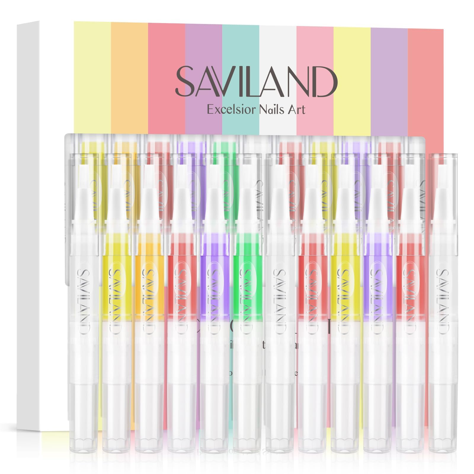 SAVILAND cuticle oil pen bottle close-up showing nourishing formula.