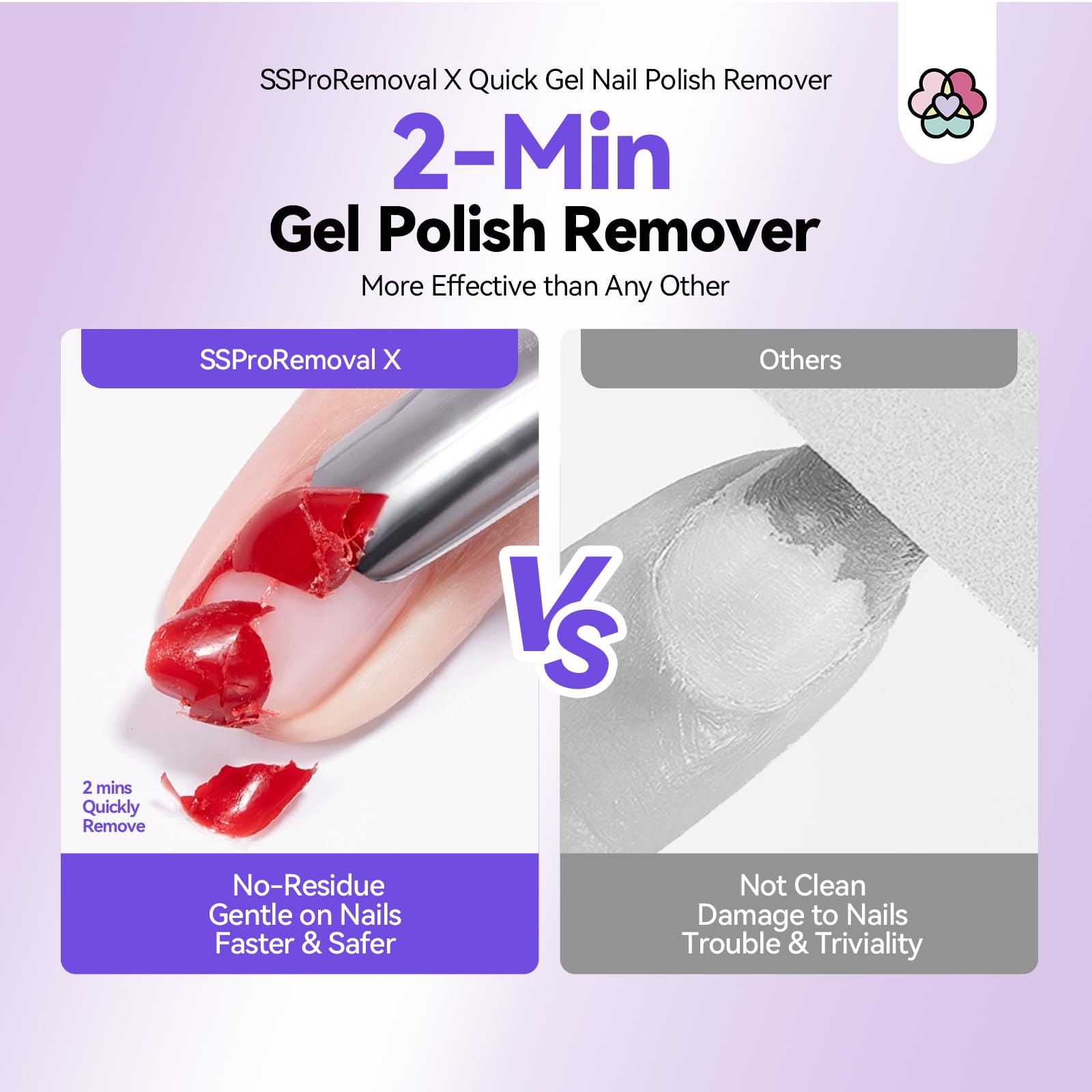 Gel polish remover pads designed for quick, even application.