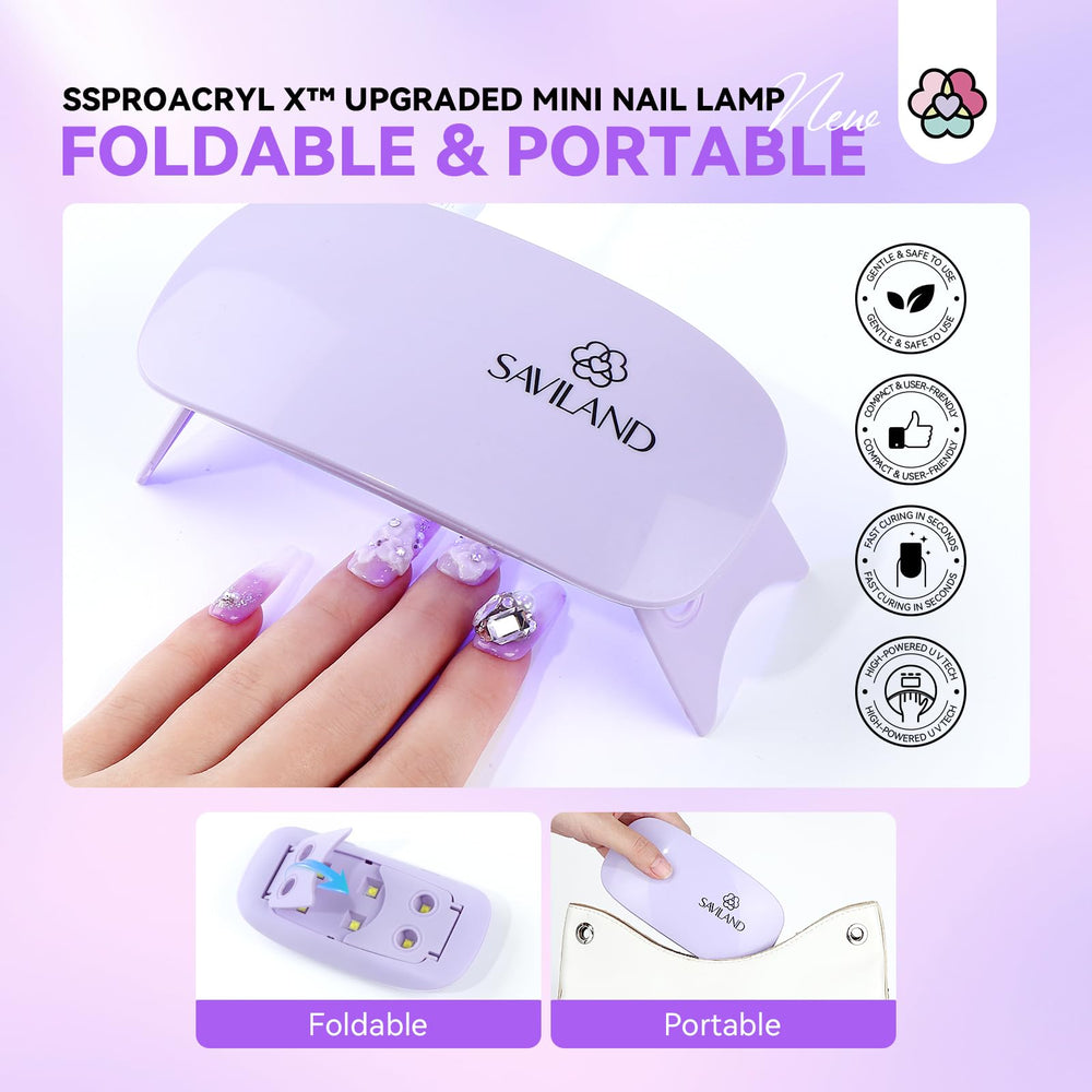 SAVILAND French acrylic nail tips support crisp smile lines.