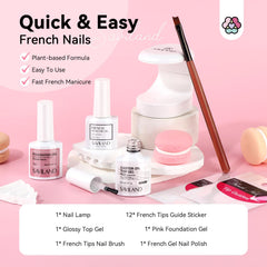 SAVILAND French white gel nail polish bottle for crisp tips.