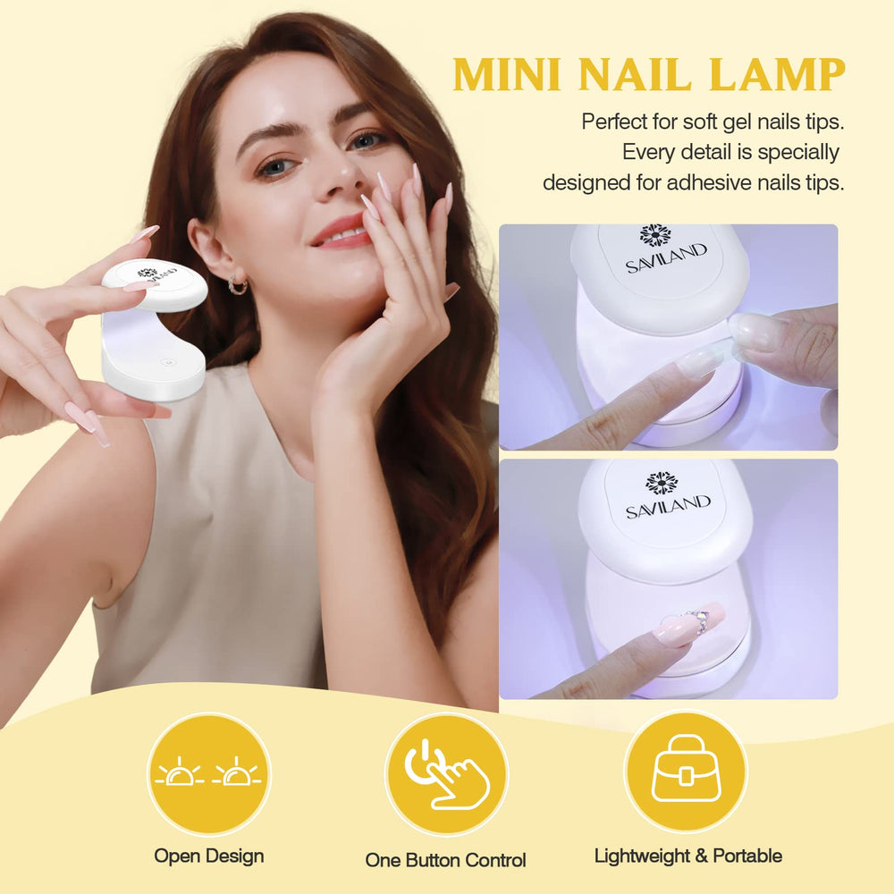 SAVILAND Gel Nail X Kit sponge file for smooth edges.