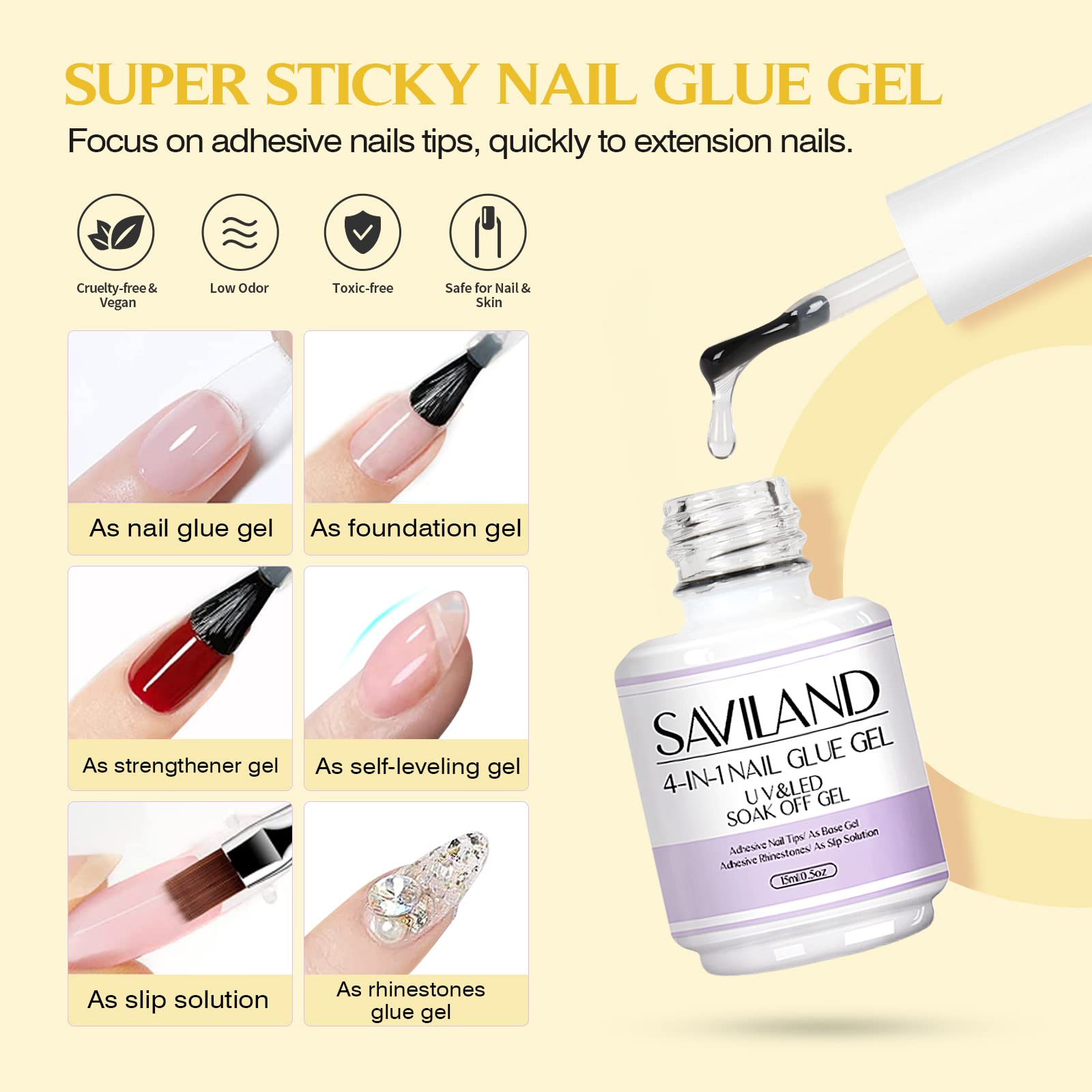 SAVILAND Gel Nail X Kit U-shape clipper for precise tips.