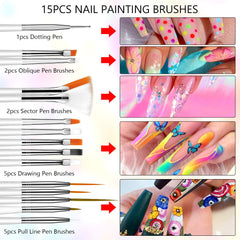 SAVILAND brushes closeup with precision lines and color blending on gel swatches