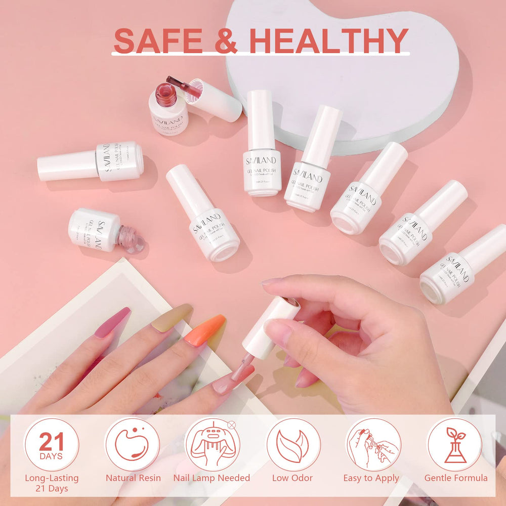 SAVILAND glossy top gel bottle image—shiny finish for a polished look.