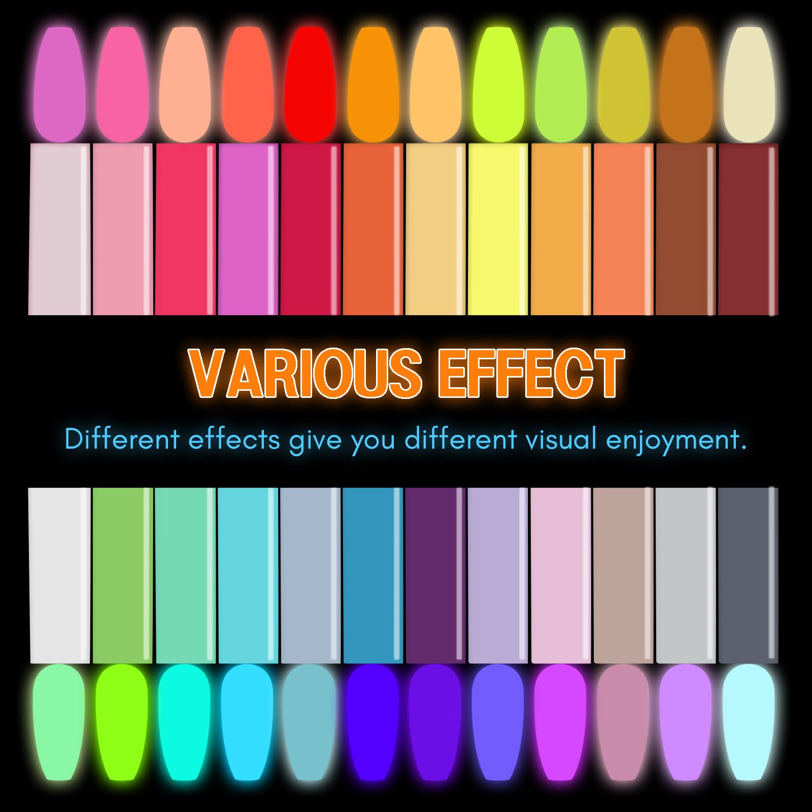 SAVILAND neon color swatches show vibrant holiday finishes