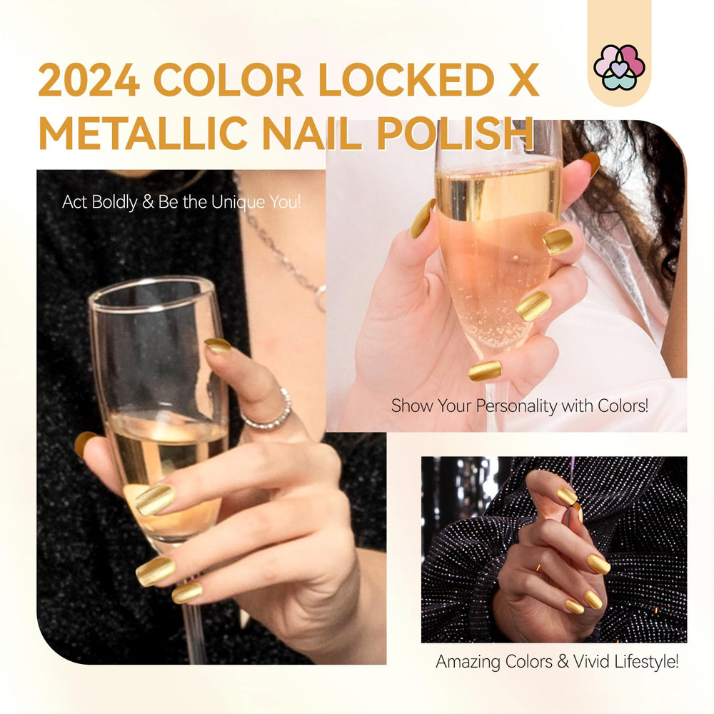 SAVILAND Gold nail polish portable bottle emphasizes easy use on the go.