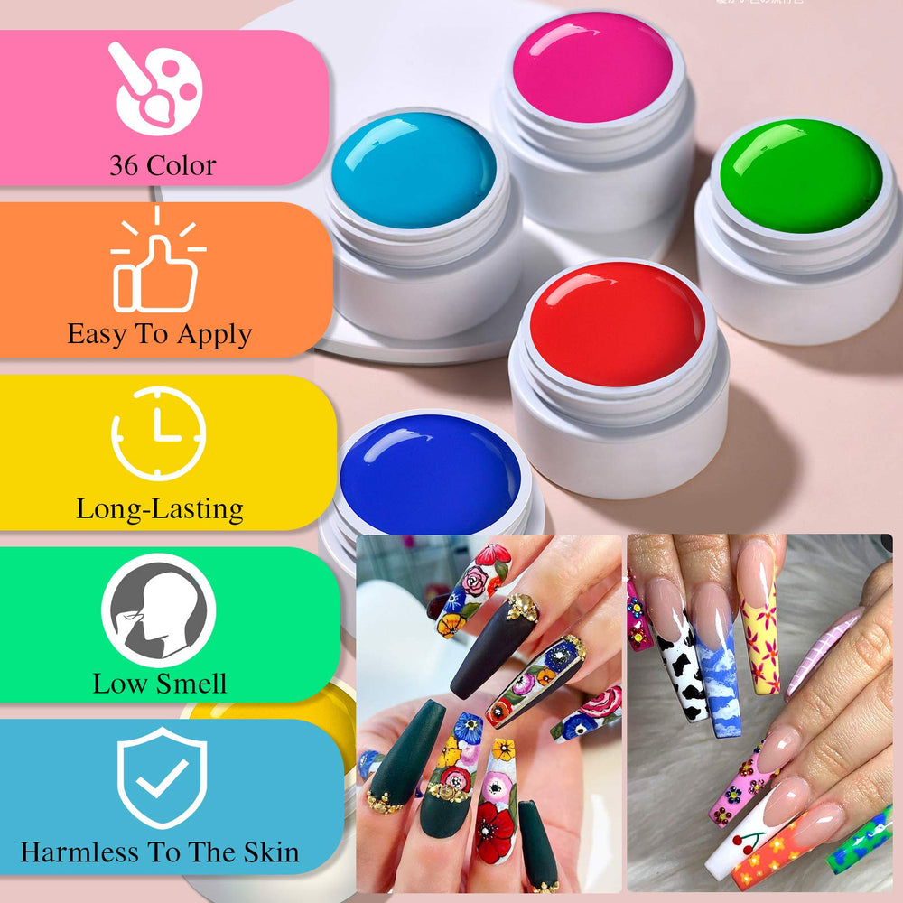 Hands applying finished nail art with SAVILAND gel polish