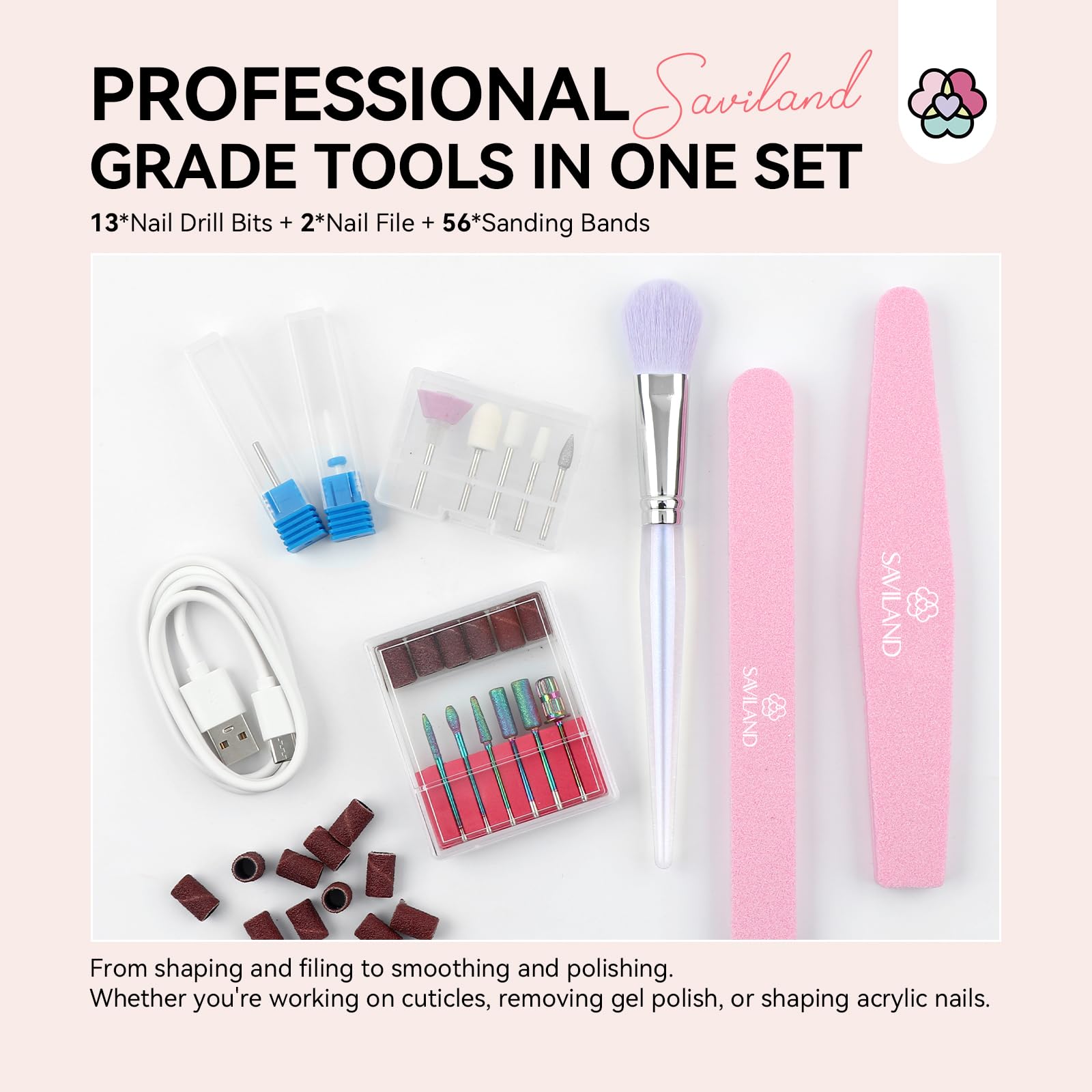 SAVILAND home salon nail drill kit for at-home manicures