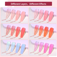 SAVILAND Jelly Gel Nail Polish Set color swatches for easy selection