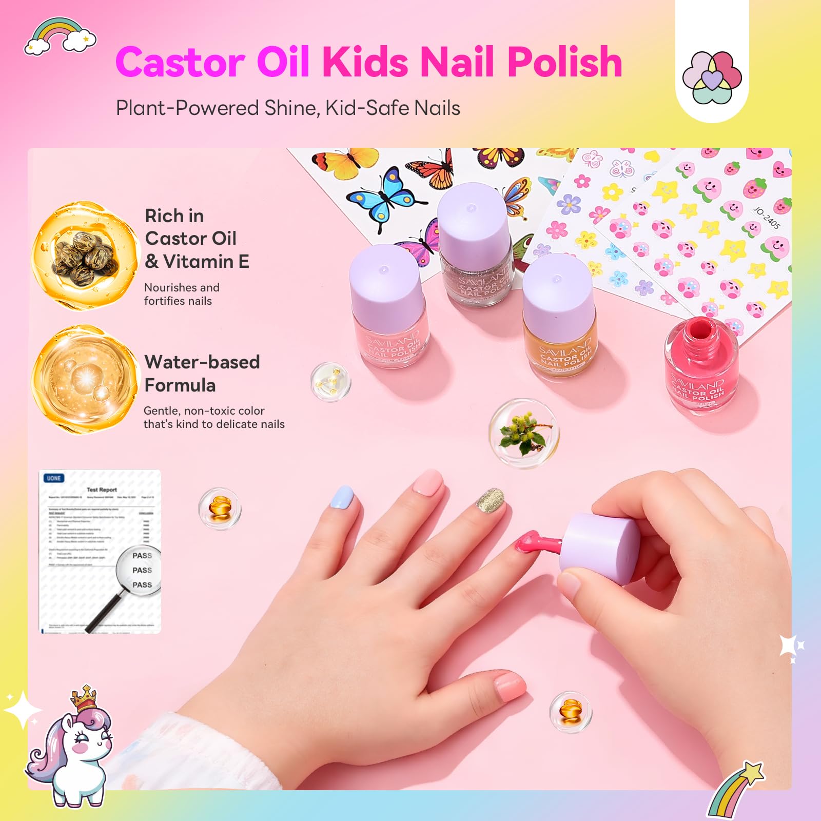 SAVILAND Kids Nail Polish Kit mini dryer speeding drying time