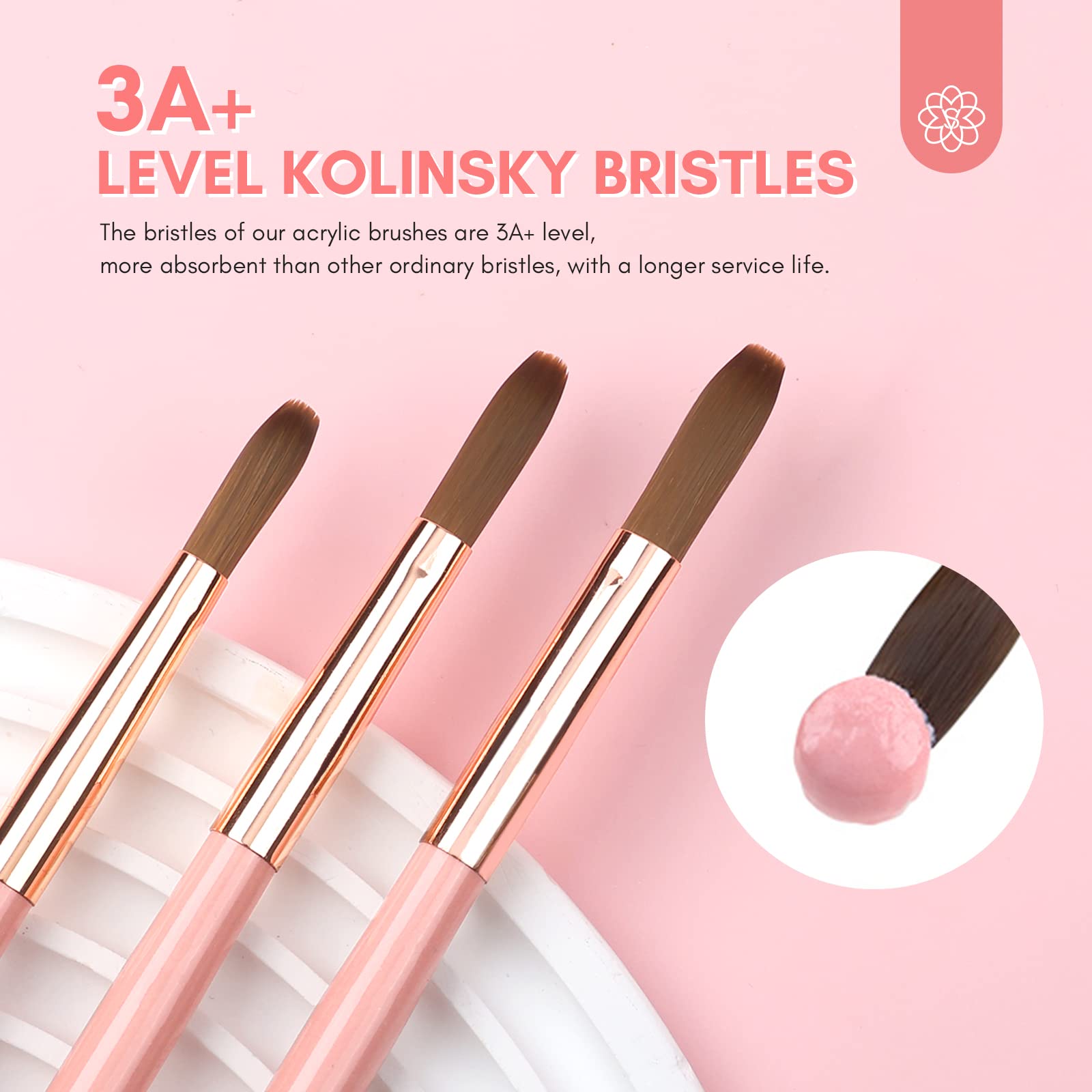 Saviland kolinsky bristle 10 size brush for smooth nail extensions