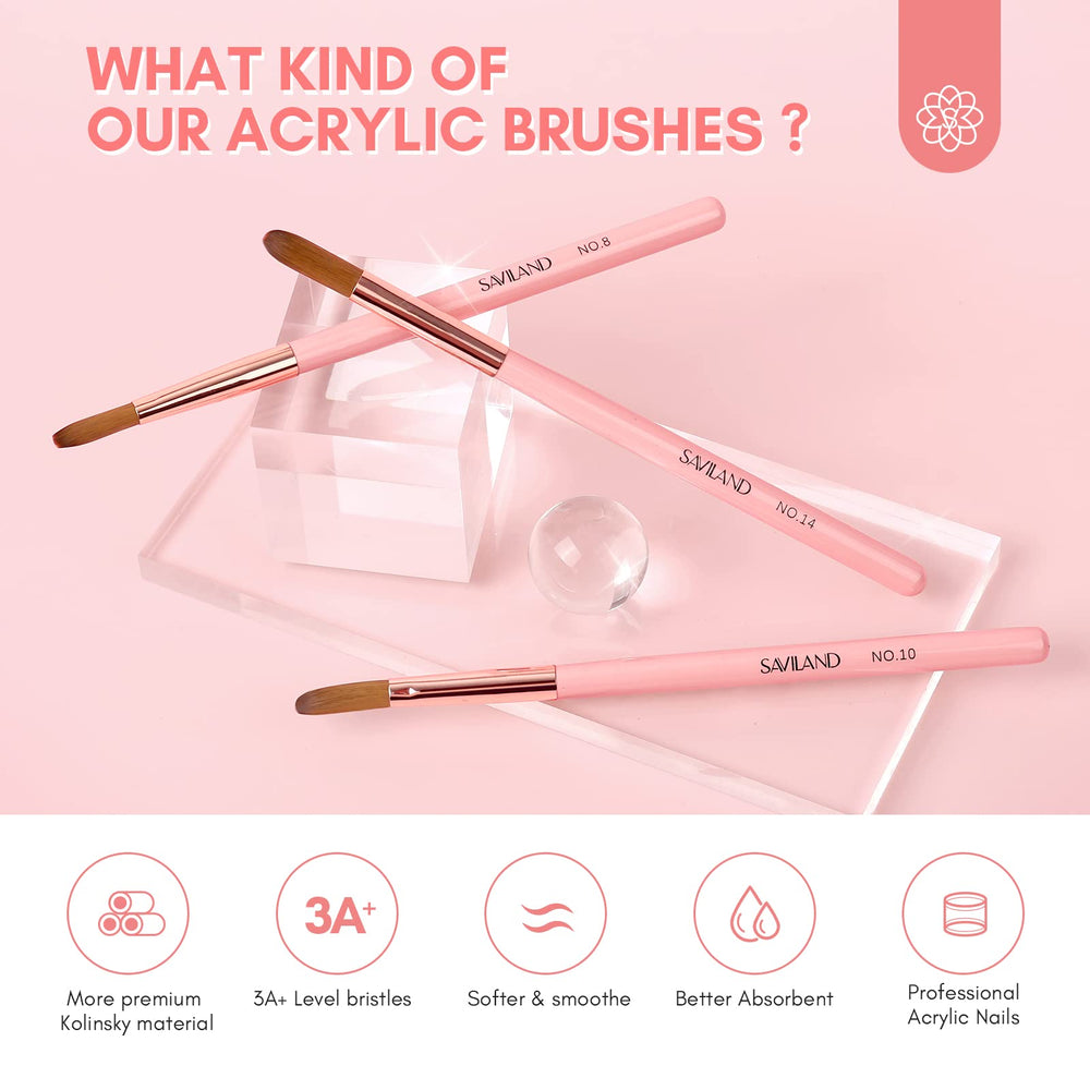 Saviland kolinsky bristle 8 size brush for detailed carving and design
