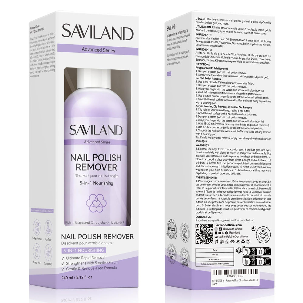 SAVILAND lavender scent offers spa-like relaxation while removing polish.