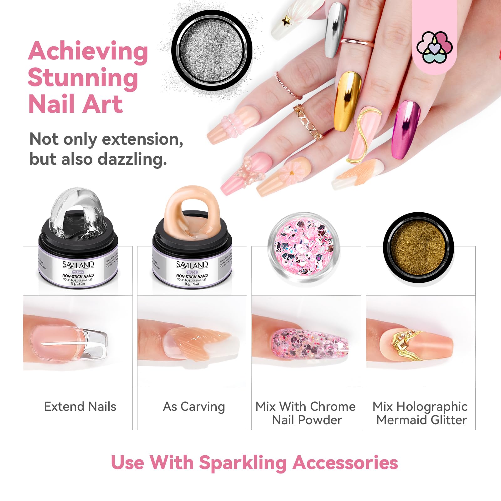 SAVILAND long-lasting formula helps manicures stay intact for weeks.