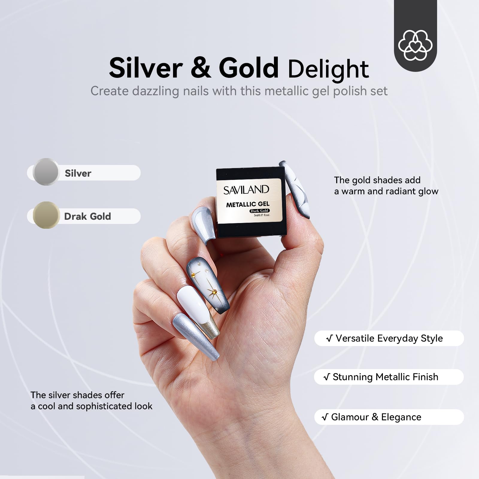 SAVILAND Long-wear gel polish provides 21+ days of wear