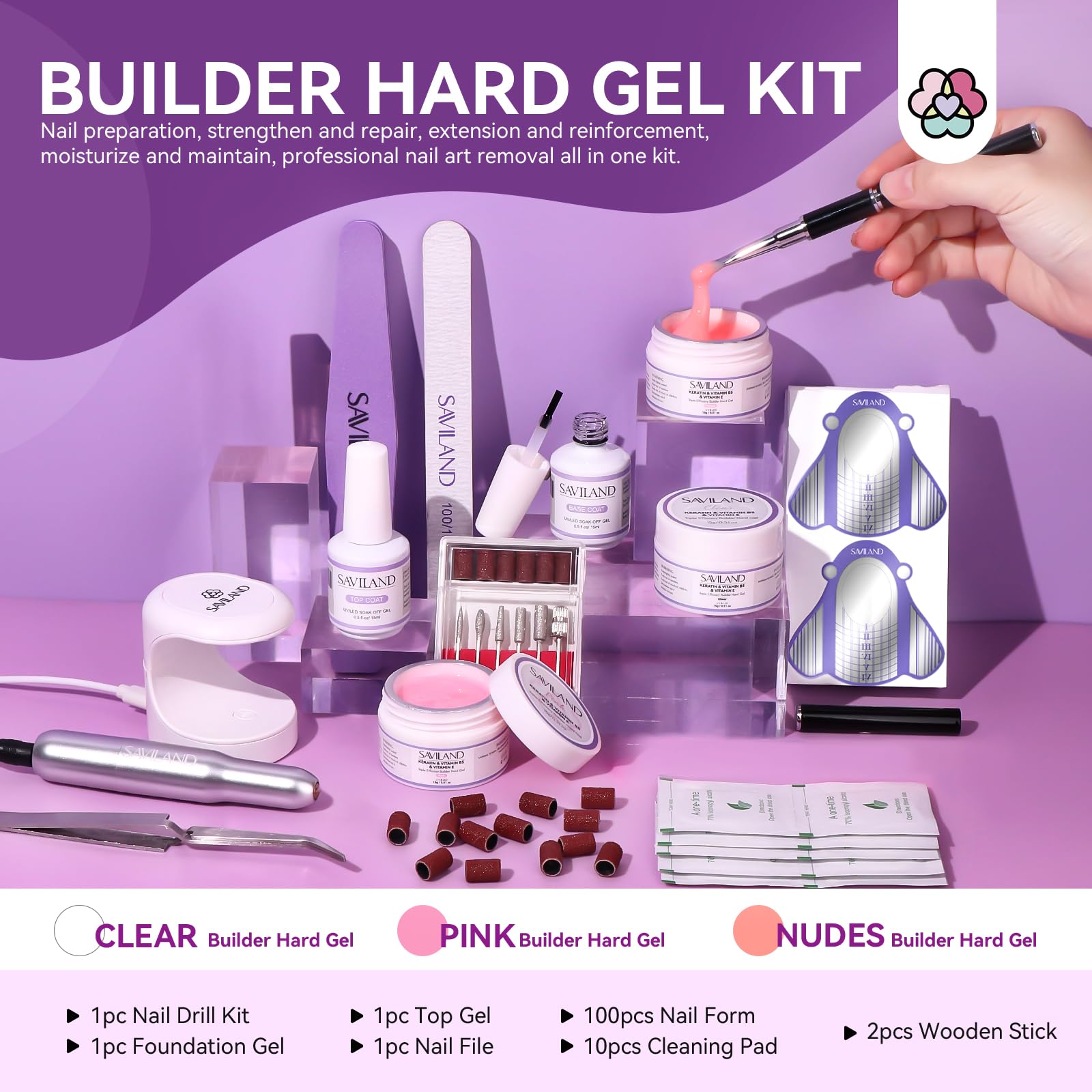 SAVILAND mini lamp and drill kit for at-home nail care