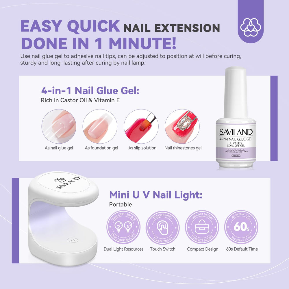SAVILAND mini UV nail lamp ready to cure gel polish efficiently