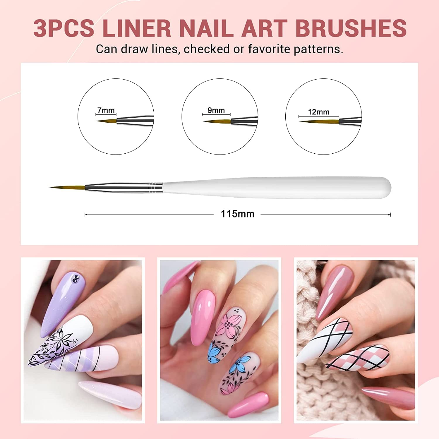 Saviland nail art brushes and decals for custom designs.