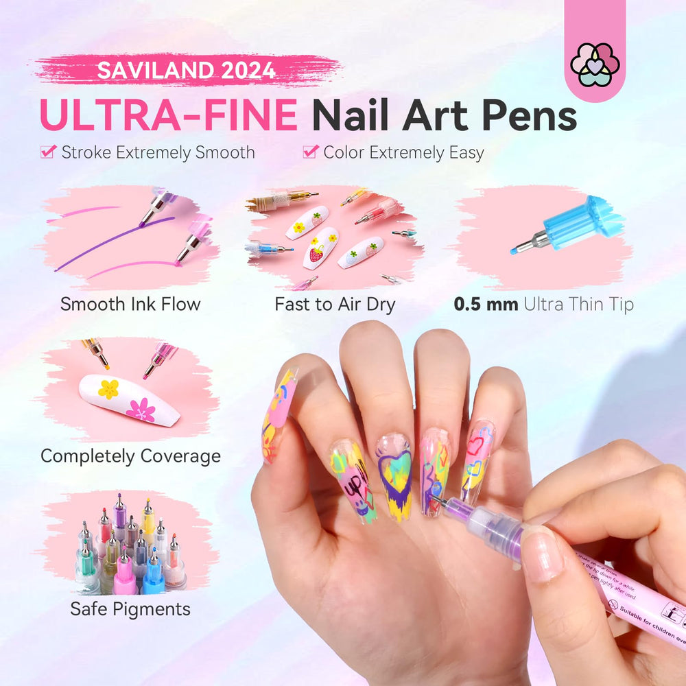 SAVILAND home DIY nail art kit for salon-worthy results.