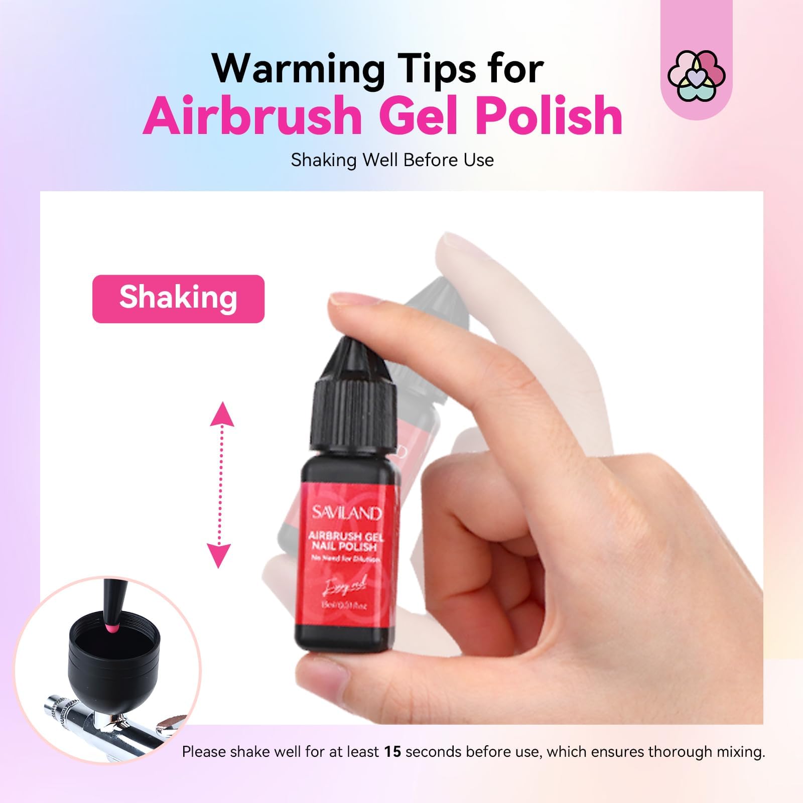 SAVILAND nail art setup with airbrush tools for precise color application