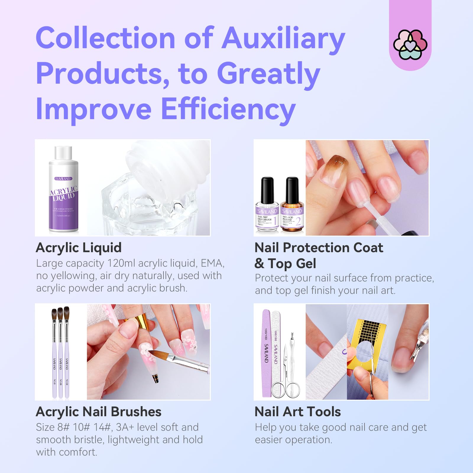 SAVILAND nail brushes and practice fingers support beginner practice