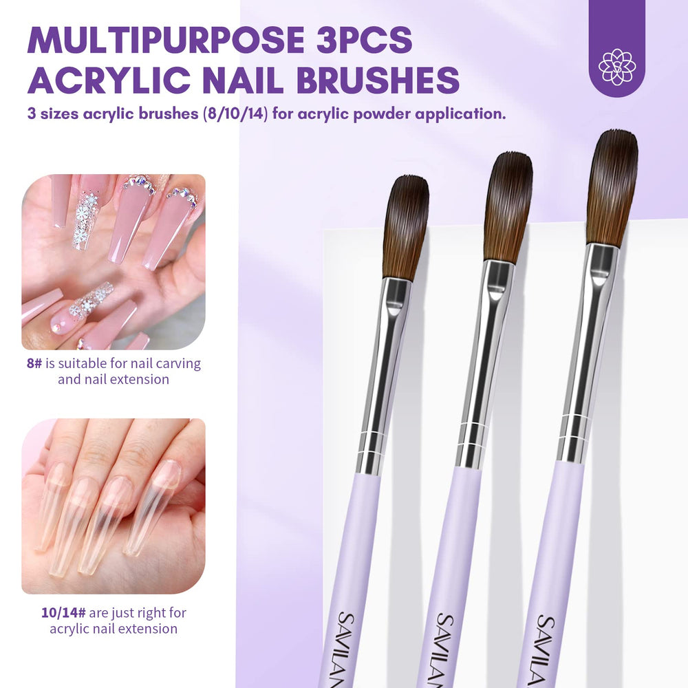 SAVILAND nail brushes set for precise application and shaping