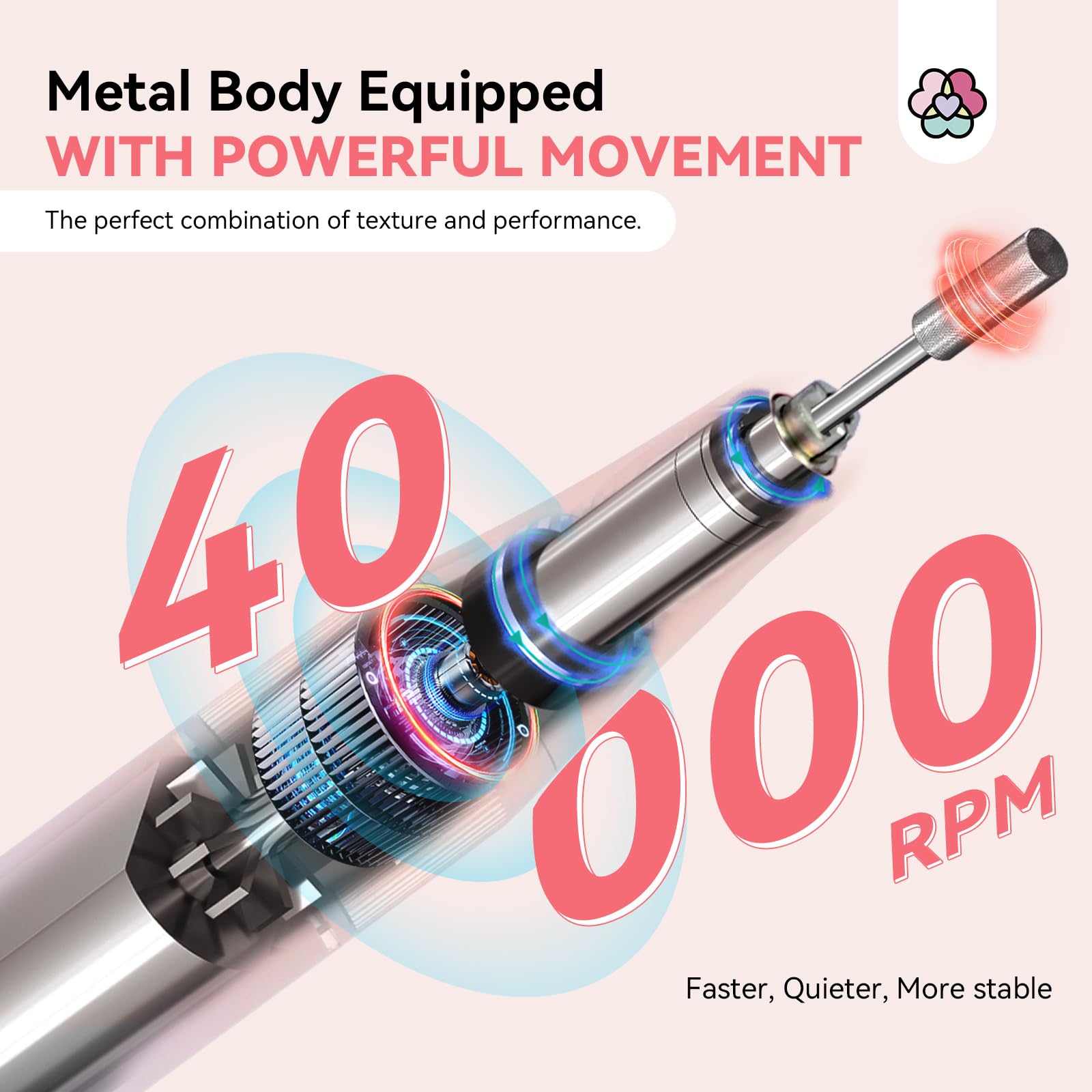 SAVILAND nail drill with 6000mAh battery for cordless use