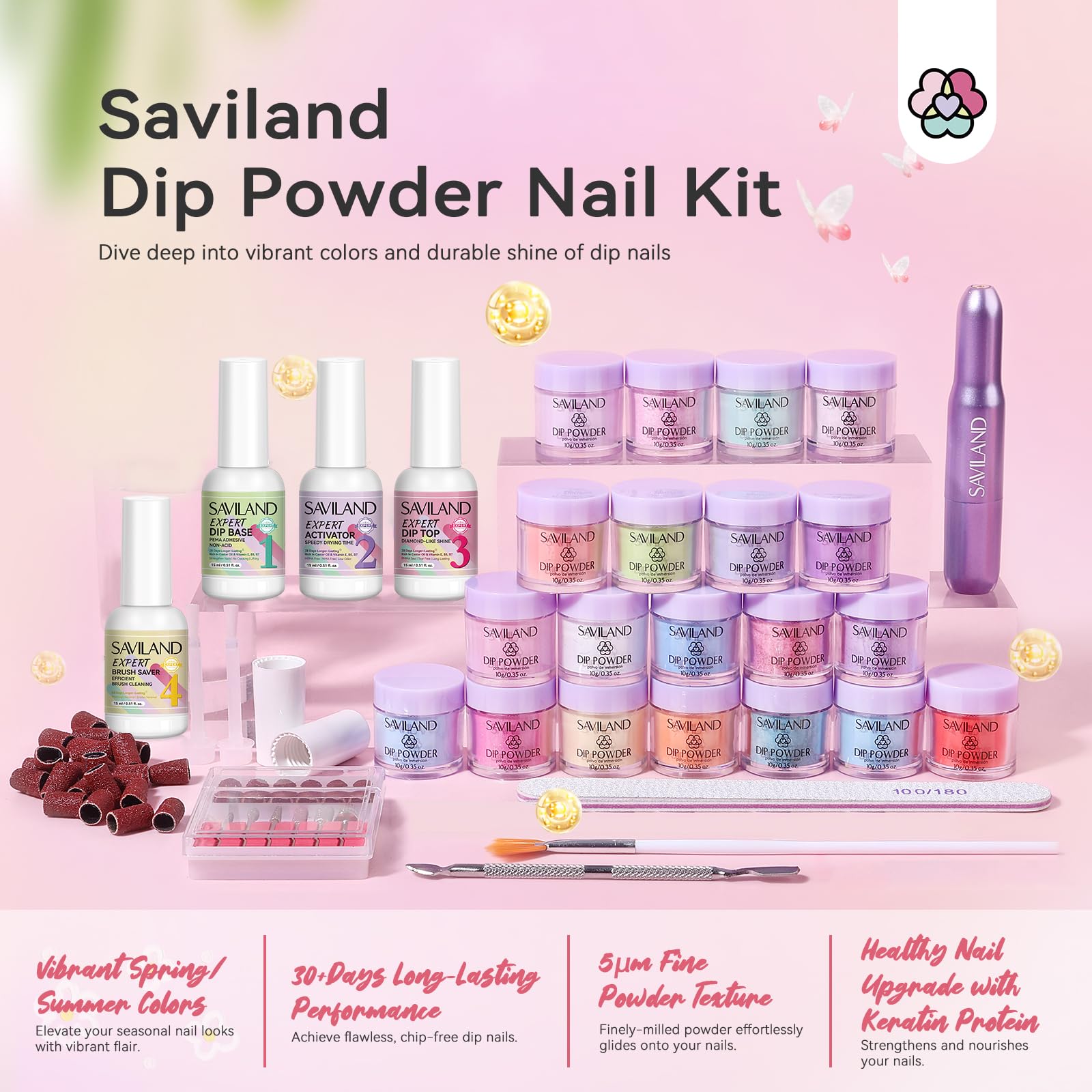 SAVILAND nail drill set for safe, precise filing and shaping